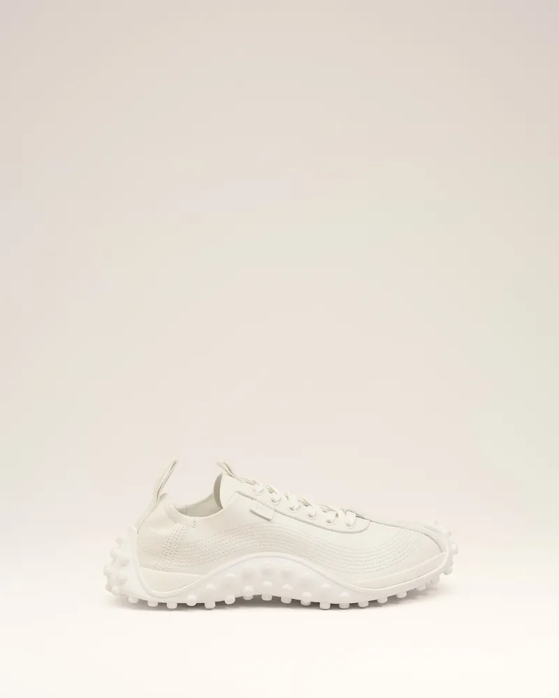 AMI Paris Mirage Sneaker aus weißem Glattleder Weiß Unisex Weiss