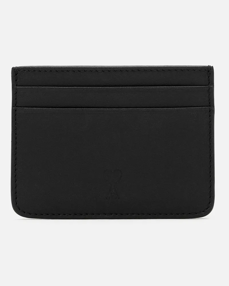 AMI Paris Ami de Coeur Kartenetui aus schwarzem Rindsleder Schwarz - Größe Unisex Schwarz
