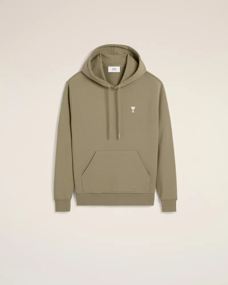 AMI Paris Ami de Coeur Kapuzenpullover aus grüner Baumwolle Grün für Herren Laurel