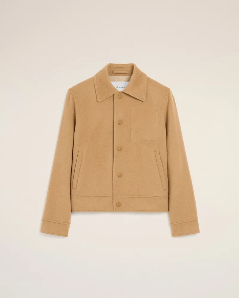 AMI Paris Beiger Blouson aus Wolle und Kaschmir mit Knöpfen Beige - Größe für Damen Beige
