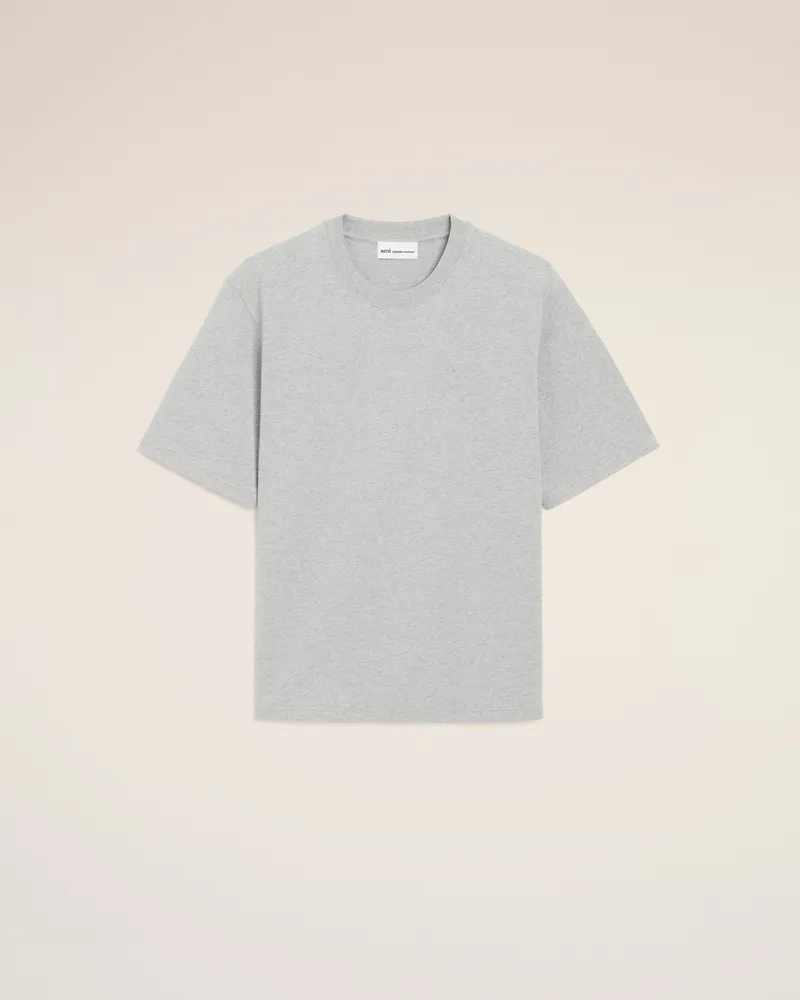 AMI Paris Graues Baumwoll-T-Shirt mit Ami De Coeur Prägung Grau Unisex Heather