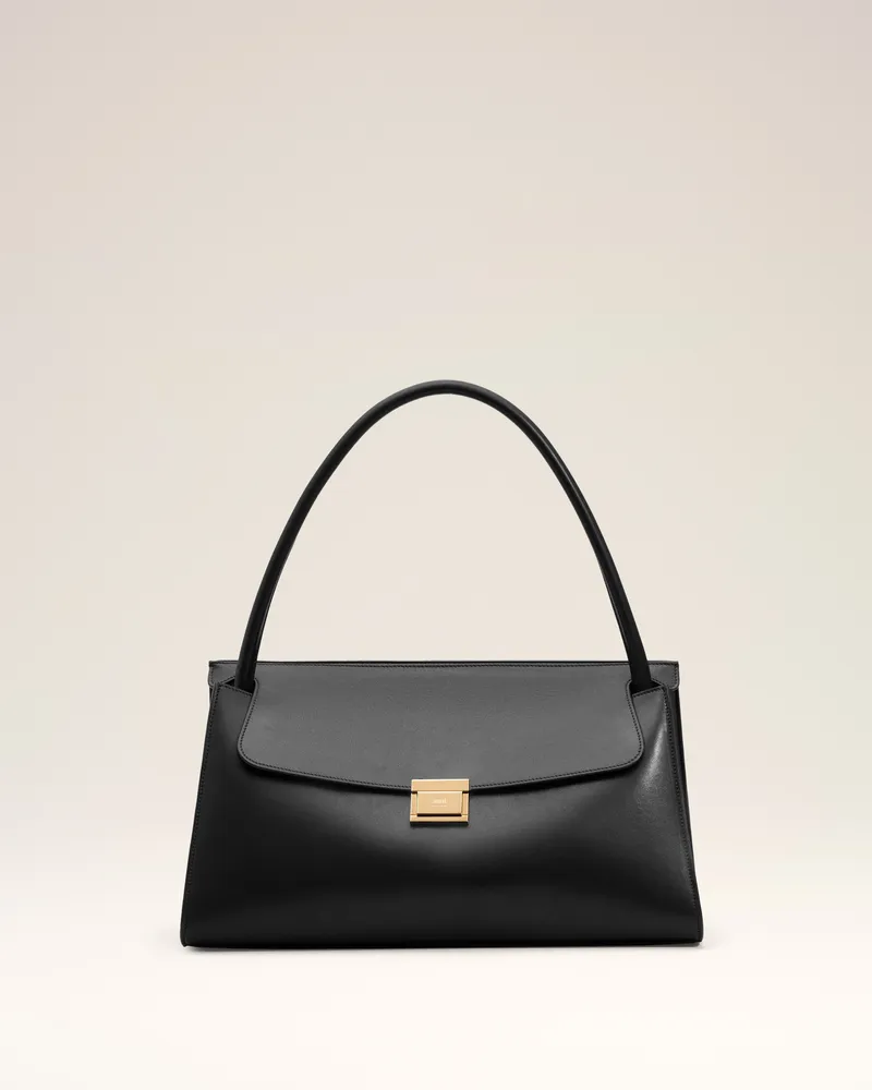 AMI Paris Mimi Tasche aus schwarzem Glattleder Schwarz Unisex Schwarz