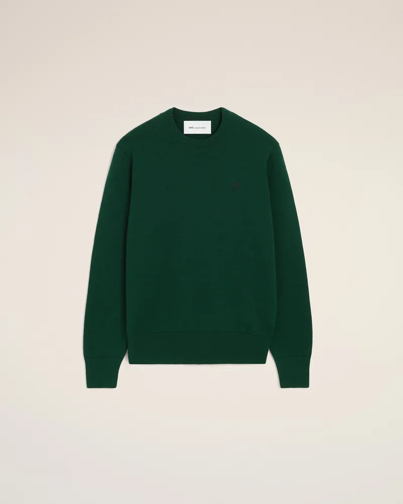AMI Paris Ami de Coeur Pullover aus grüner Wolle Grün - Größe für Herren Flaschengrün