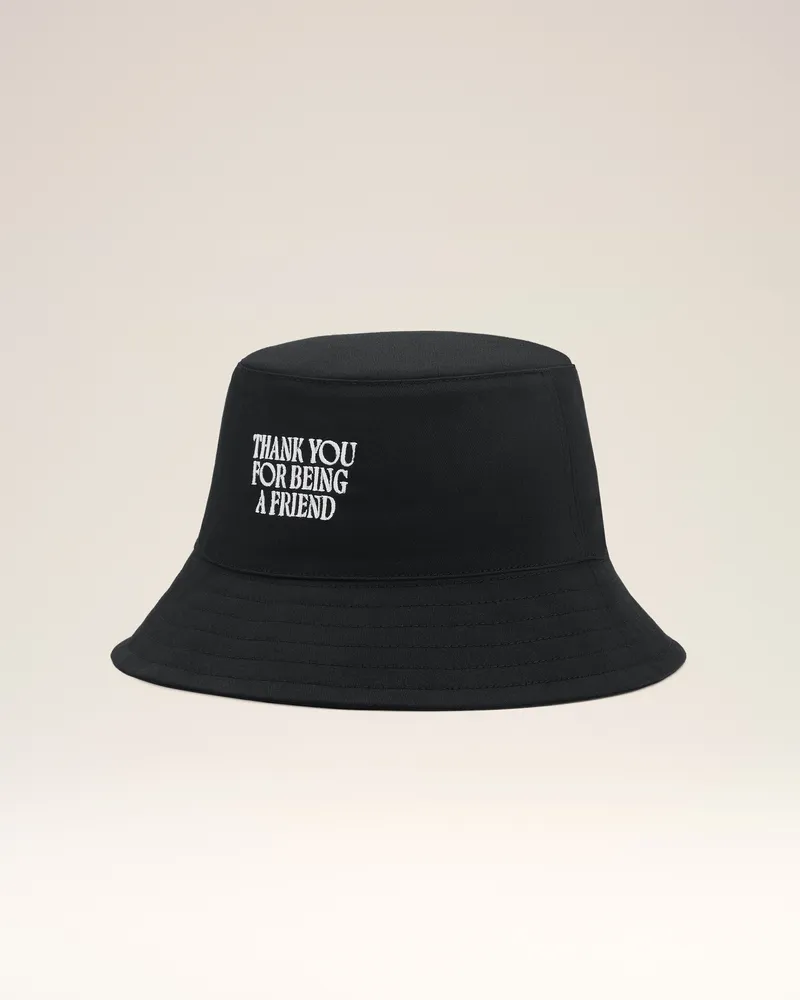 AMI Paris Schwarze Baumwollmütze mit Stickerei „Thank You For Being A Friend“ Schwarz Unisex Schwarz