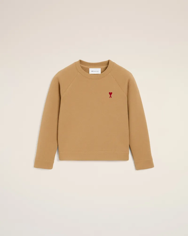 AMI Paris Ami de Coeur Sweatshirt aus brauner Baumwolle Braun Unisex Camel