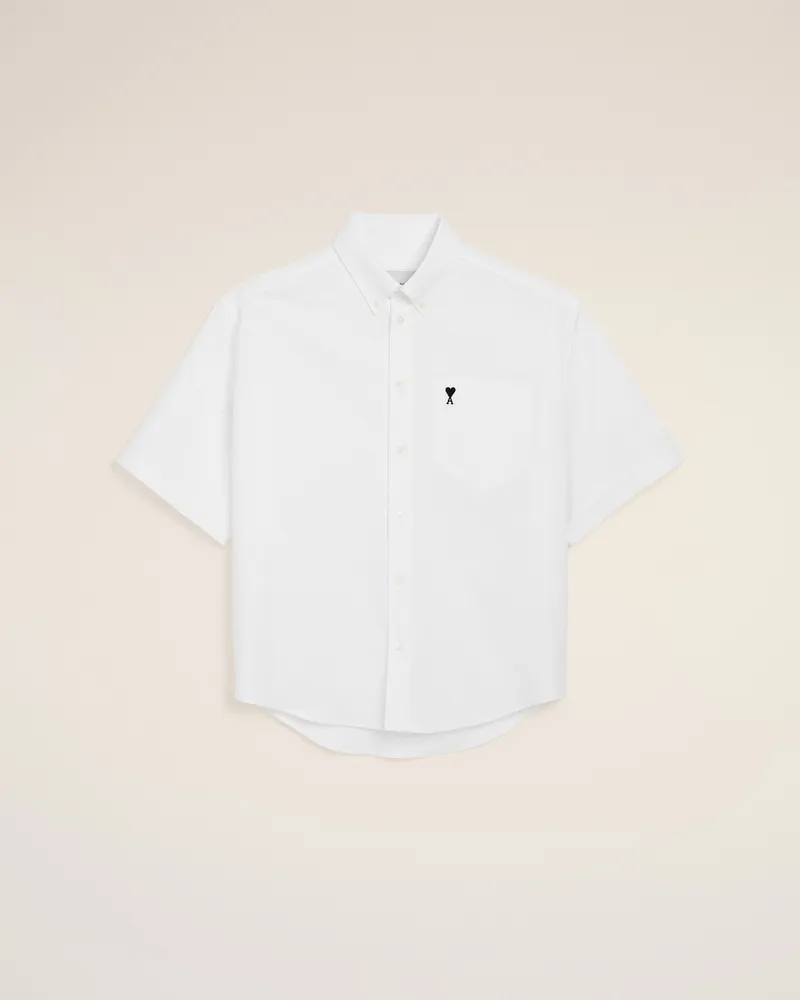 AMI Paris Weißes Ami De Coeur Baumwollhemd mit Stickerei Weiß für Herren Natural