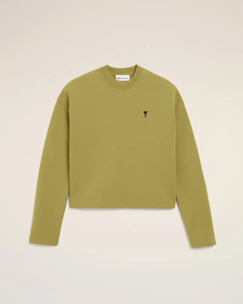 AMI Paris Grünes Sweatshirt aus Baumwolle mit Herzausschnitt Grün für Damen Grün