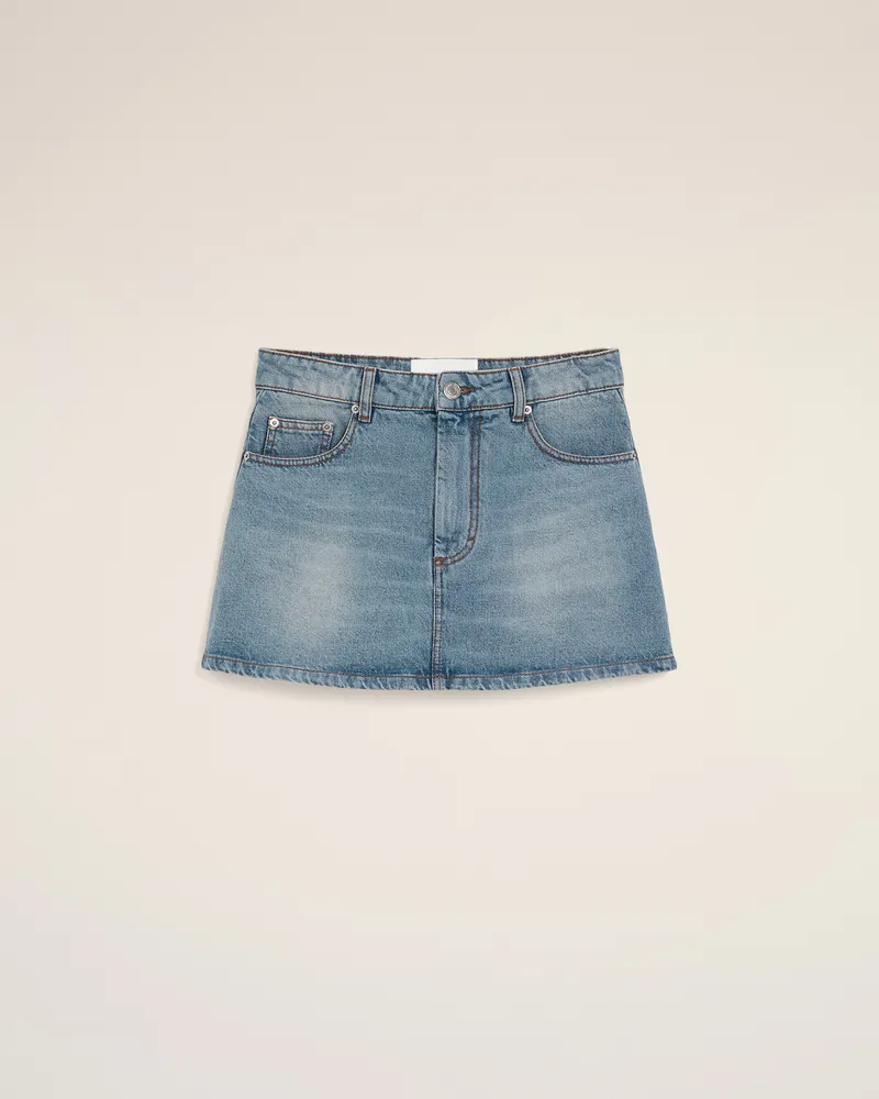 AMI Paris Minirock aus blauem Baumwollstoff Blau für Damen Blau