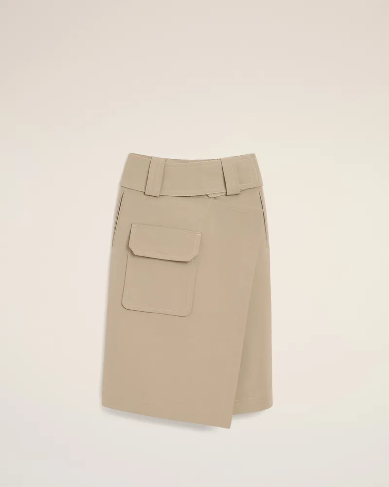 AMI Paris Beigefarbener Wickelrock aus Baumwolle Beige für Damen Taupegrau