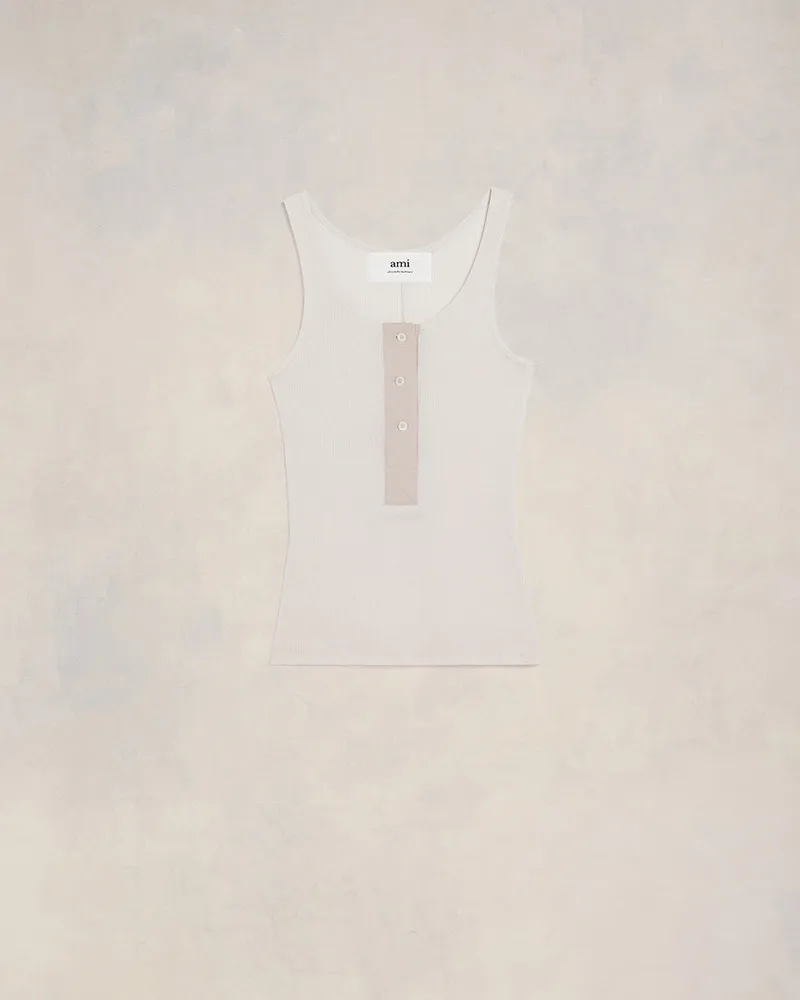 AMI Paris Tanktop Grau Kalk