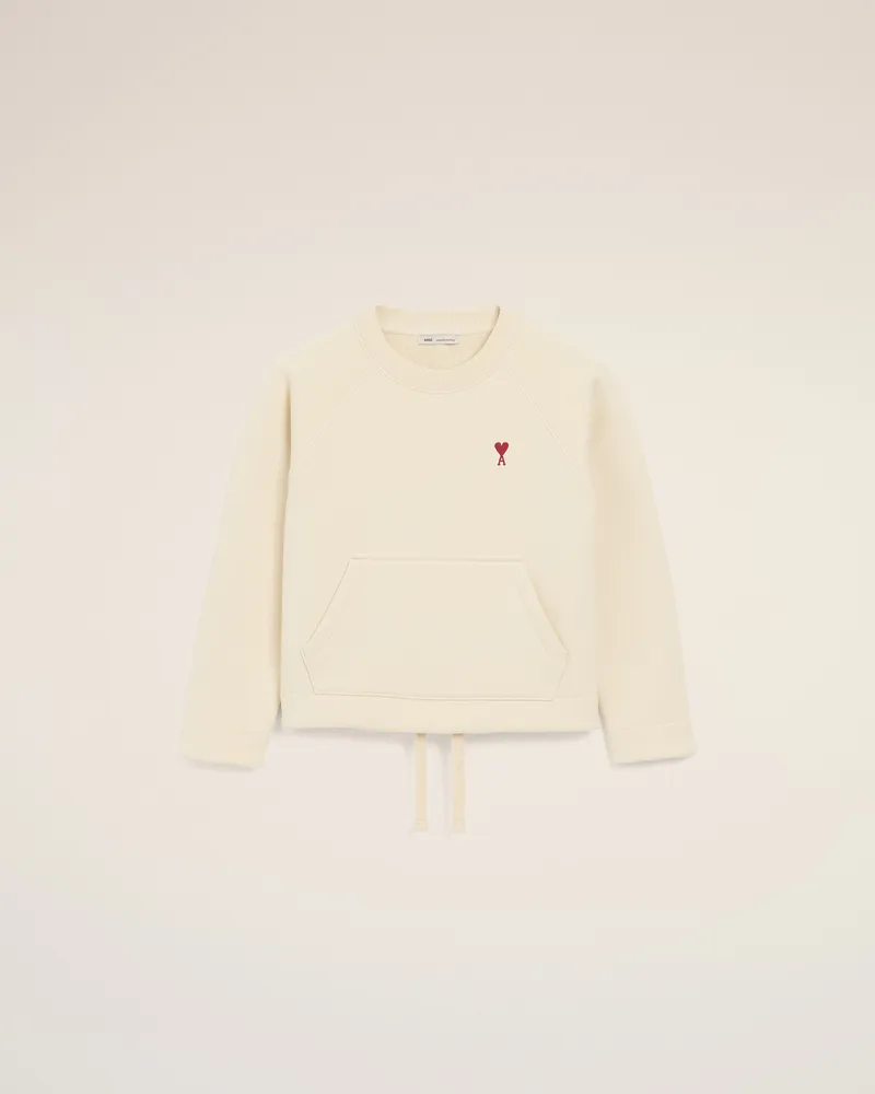 AMI Paris Weißes Ami de Coeur Rundhalssweatshirt aus Baumwolle Weiß - 8 Jahre - Kinder Ivory