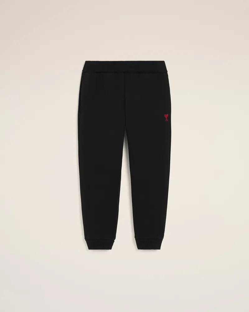 AMI Paris Ami de Coeur Jogginghose aus schwarzer Baumwolle Schwarz Unisex Schwarz