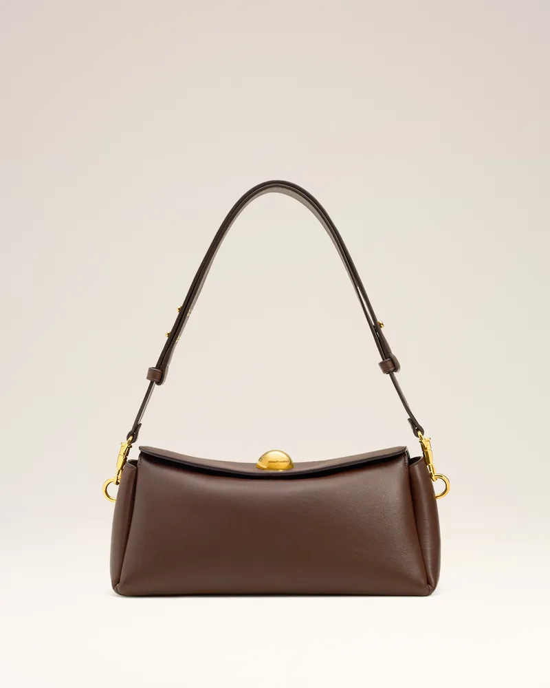 AMI Paris Braune Carrousel Tasche aus Glattleder Braun Unisex Schokolade