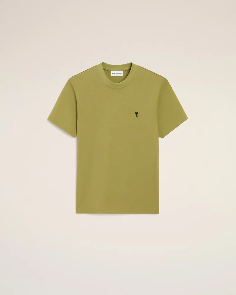 AMI Paris Ami De Coeur T-Shirt aus grüner Baumwolle Grün für Herren Matcha