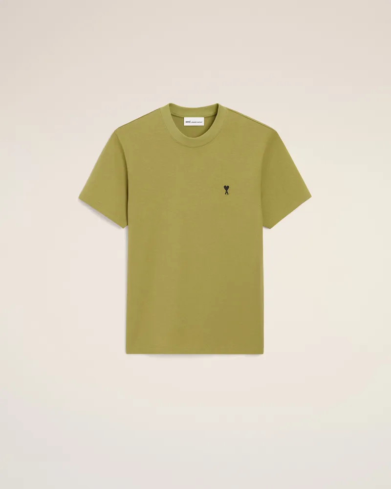 AMI Paris Ami De Coeur T-Shirt aus grüner Baumwolle Grün für Herren Matcha