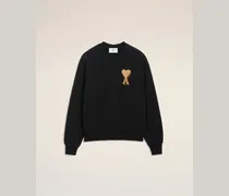Ami De Coeur Sweatshirt aus schwarzer Baumwolle Schwarz Unisex