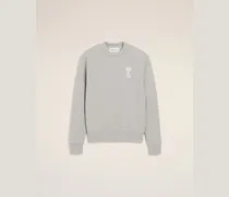 Graues Ami De Coeur Sweatshirt aus Baumwollstrick Grau Unisex