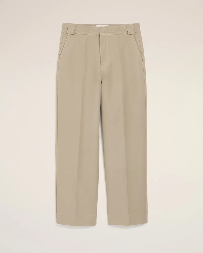 AMI Paris Beigefarbene Baumwollhose mit weitem Schnitt Beige für Herren Taupegrau