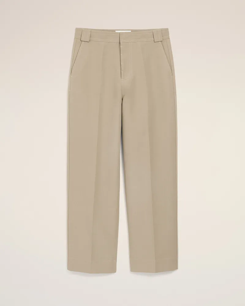 AMI Paris Beigefarbene Baumwollhose mit weitem Schnitt Beige für Herren Taupegrau