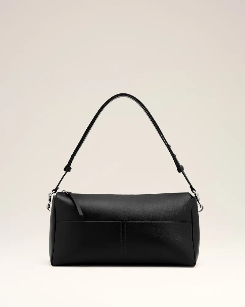 AMI Paris Carrousel Zipped Bag aus schwarzem Kalbsleder Schwarz Unisex Schwarz