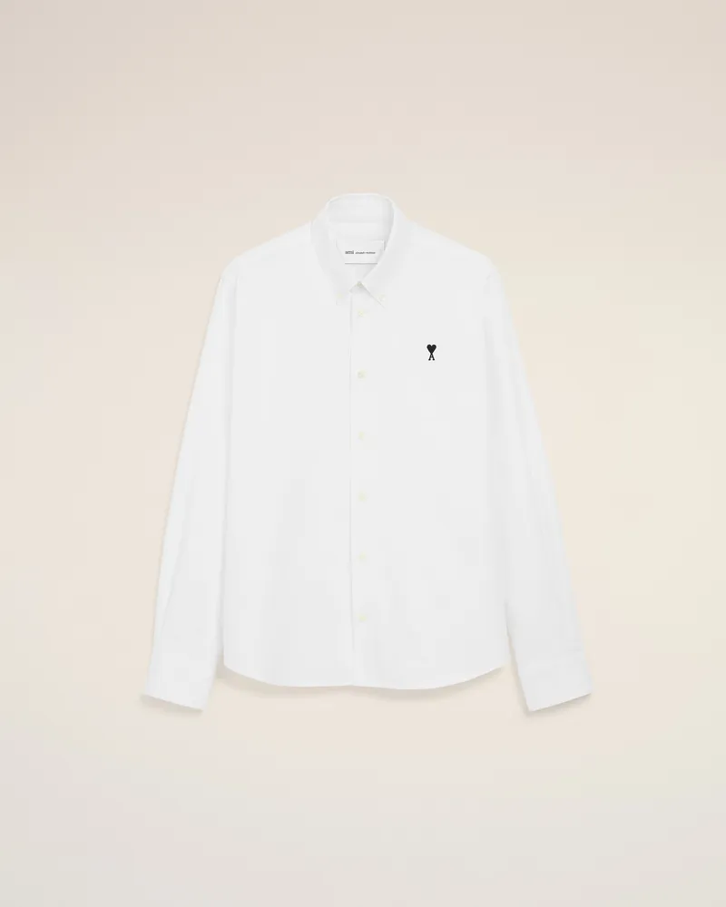 AMI Paris Weißes Ami De Coeur Oxford-Hemd aus Baumwolle Weiß für Herren Natural