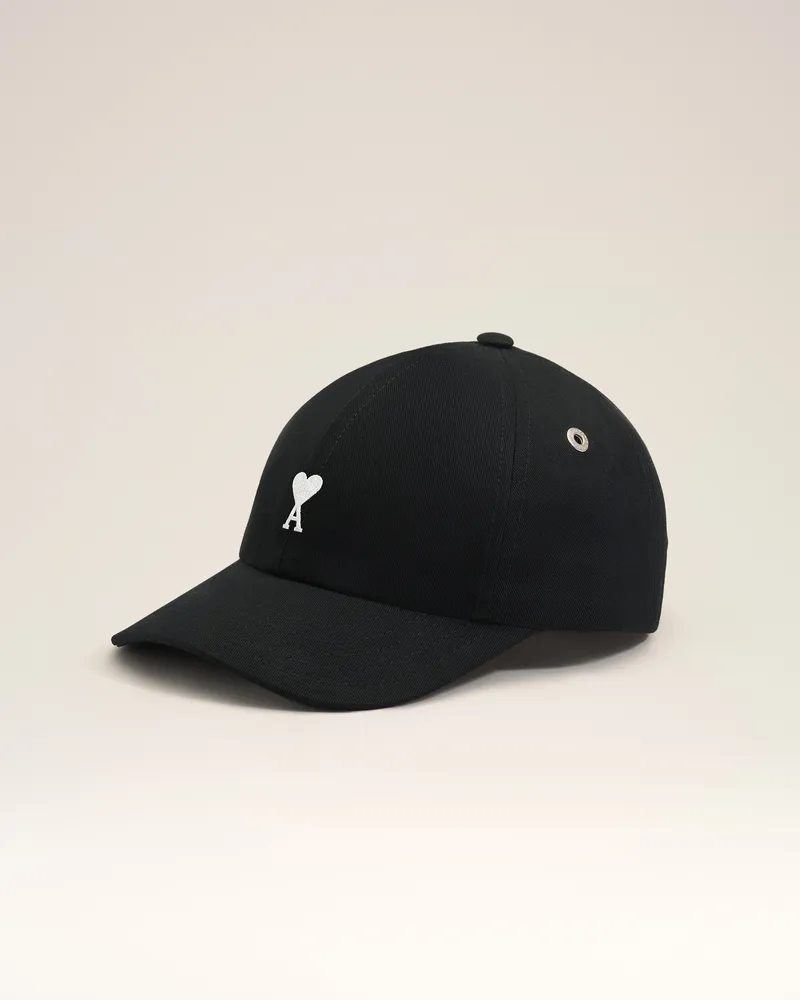 AMI Paris Ami de Coeur Cap aus schwarzer Baumwolle Schwarz - Größe Unisex Schwarz