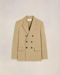 AMI Paris Zweireihiger Blazer Beige Sand