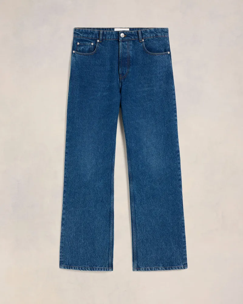 AMI Paris Weit geschnittene Jeans Blau Used