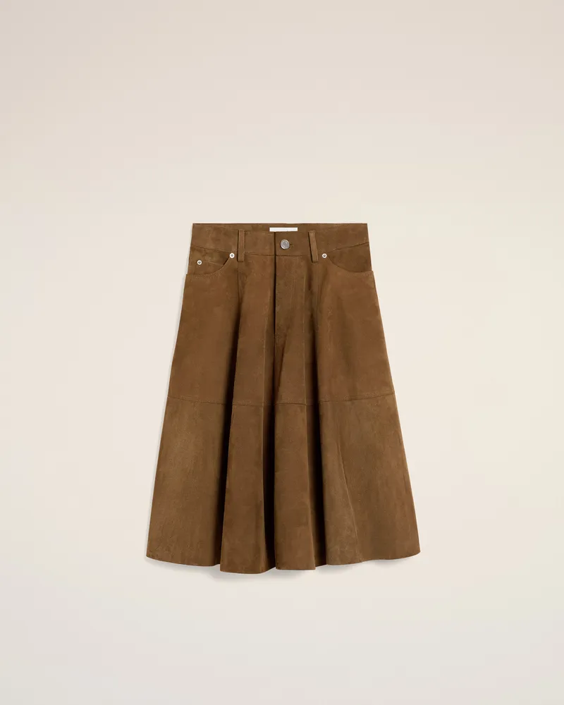 AMI Paris Midirock aus braunen Leder  Braun für Damen Hazelnut