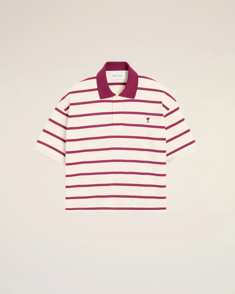 AMI Paris Ami de Coeur Polohemd aus weißer Baumwolle mit Pfeil Weiß Unisex Off