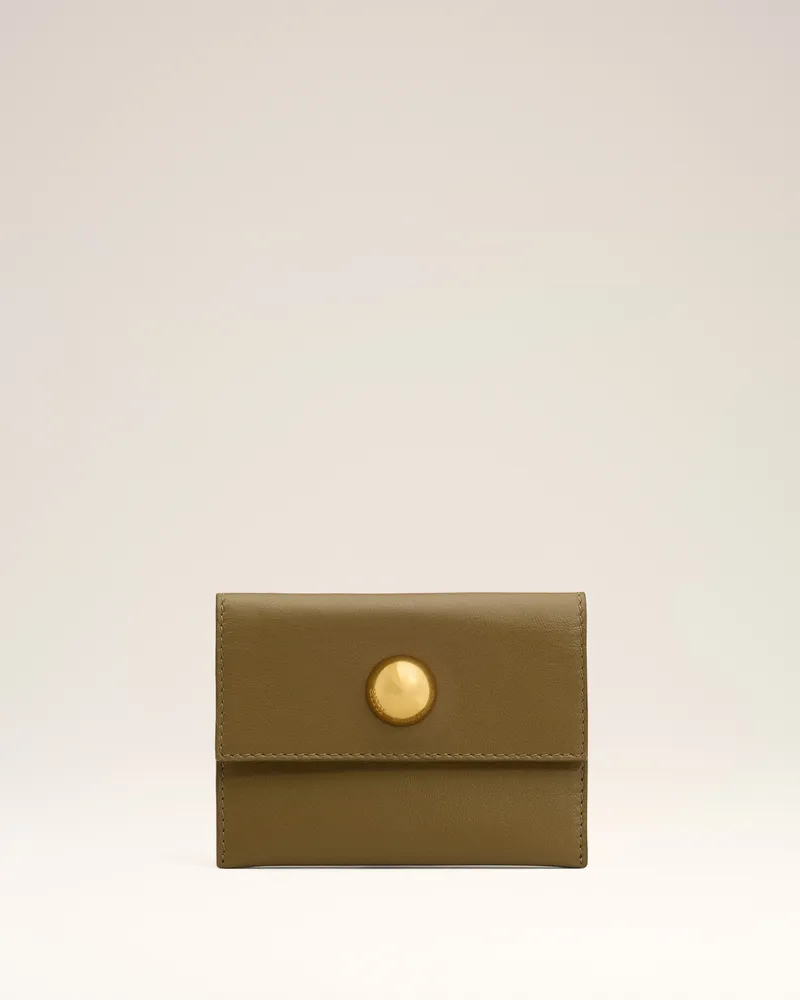 AMI Paris Gefaltetes Carrousel Kartenetui aus Leder in Khaki Grün Unisex Khaki