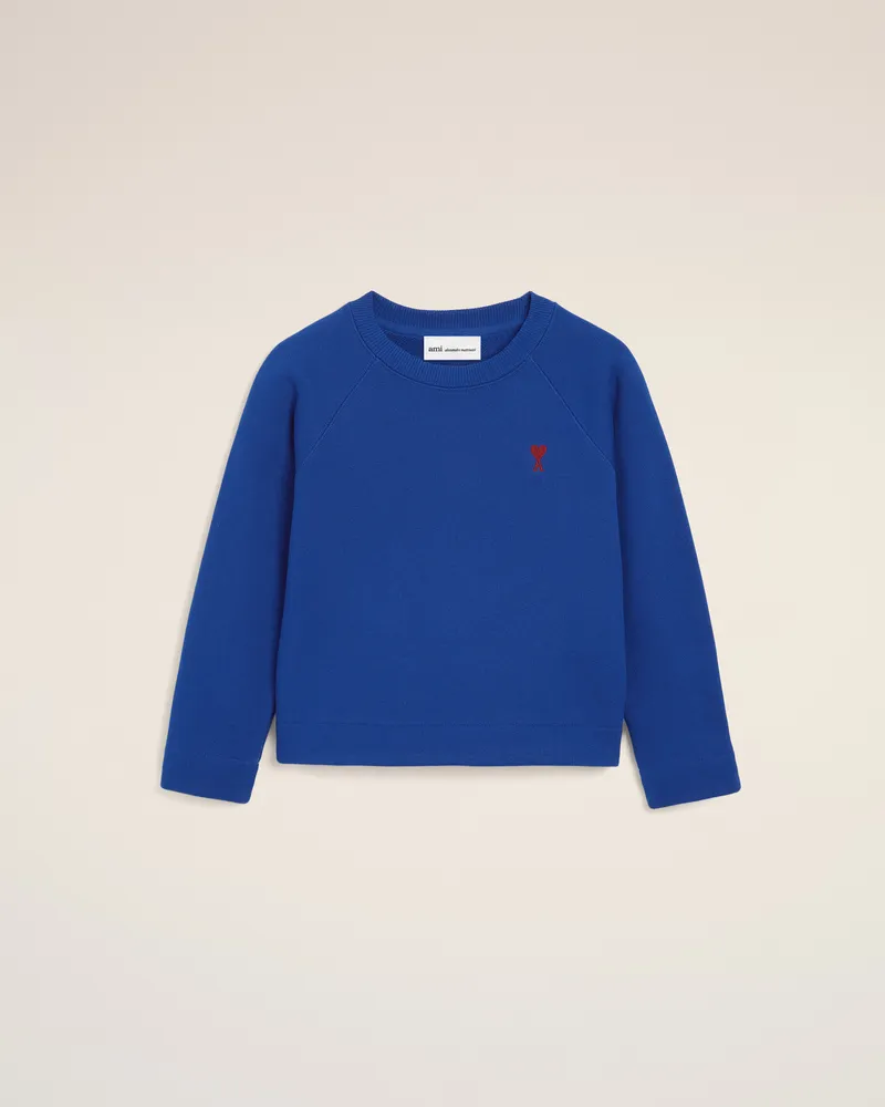 AMI Paris Ami de Coeur Sweatshirt aus blauem Baumwollstoff Blau Unisex Royal