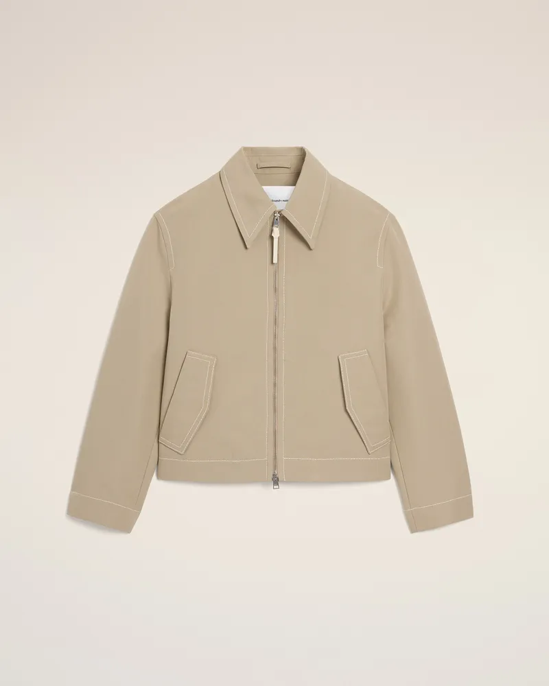 AMI Paris Beigefarbene Baumwolljacke mit Reißverschluss Beige für Herren Taupegrau