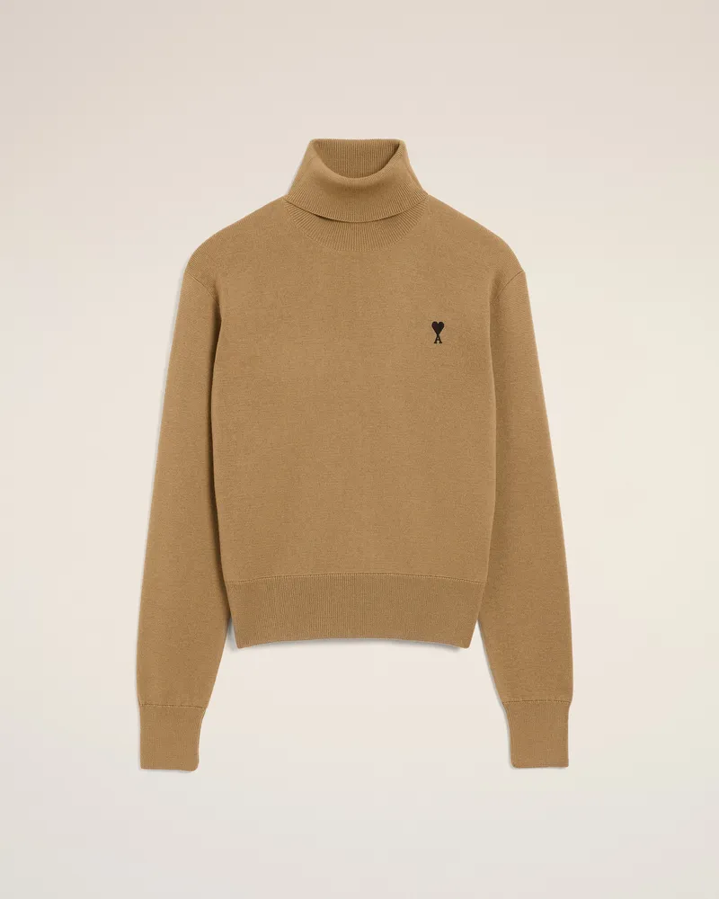 AMI Paris Ami De Coeur Rollkragenpullover aus brauner Wolle Braun für Herren Camel