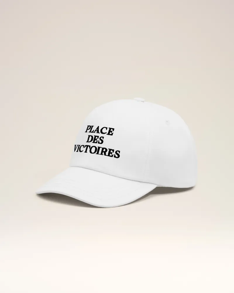 AMI Paris Weiße Baumwollkappe mit „Place des Victoires“-Print Weiß - Größe Unisex Weiss