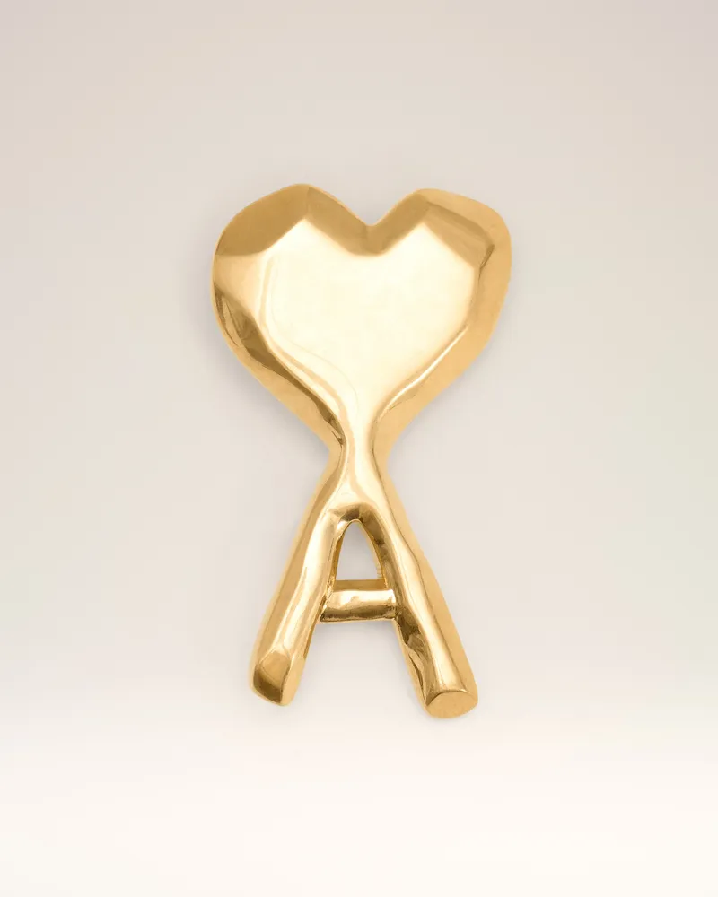 AMI Paris Gehämmerter Ami De Coeur Anstecker aus Messing in Gold Gold Unisex Gold