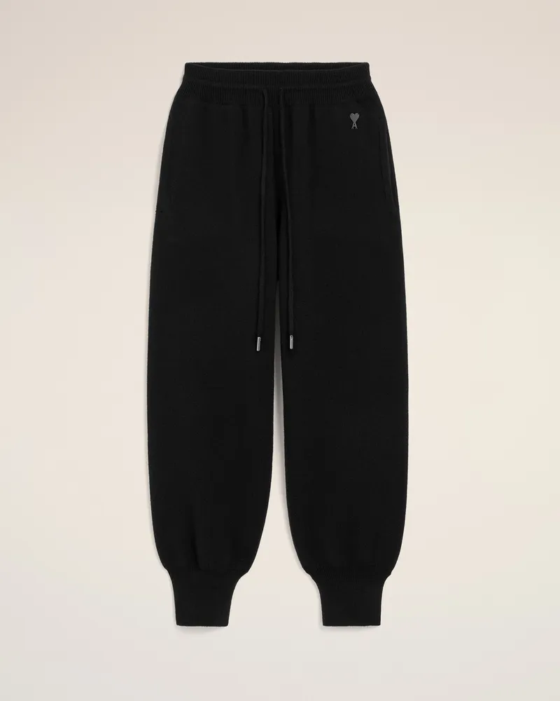 AMI Paris Jogginghose aus schwarzer Wolle Schwarz - Größe Unisex Schwarz