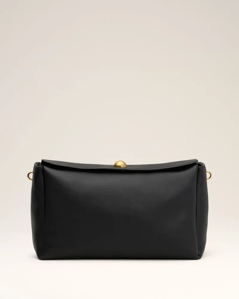 AMI Paris Große Carrousel Tasche aus schwarzem Leder Schwarz Unisex Schwarz