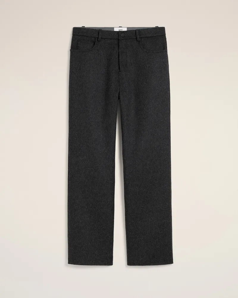 AMI Paris Large-Fit-Hose aus grauer Wolle Grau für Herren Anthrazit