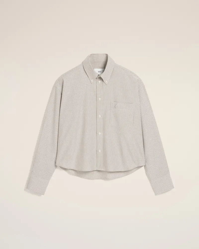 AMI Paris Gekürztes Hemd in Übergröße aus grüner Baumwolle Grün - Größe Unisex Loden