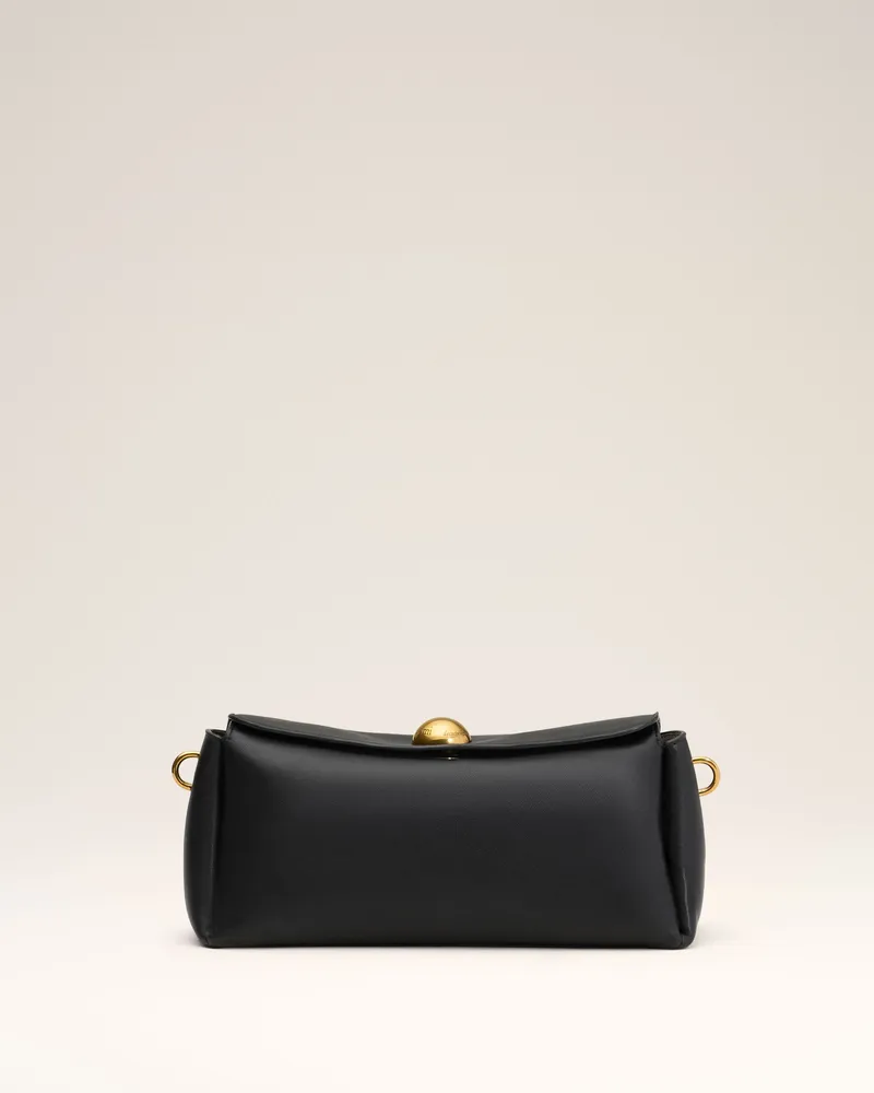 AMI Paris Schwarze Carrousel Tasche aus Glattleder Schwarz Unisex Schwarz