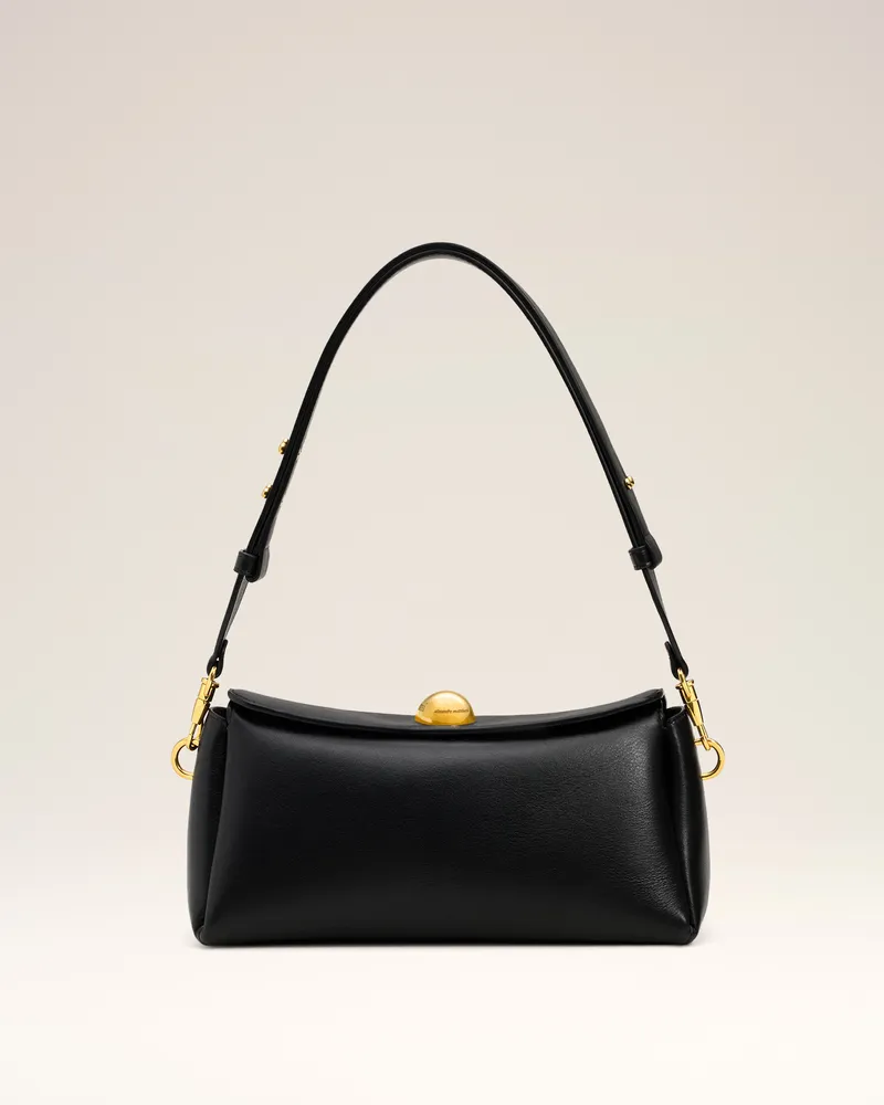 AMI Paris Carrousel Tasche aus schwarzem Rindsleder Schwarz Unisex Schwarz