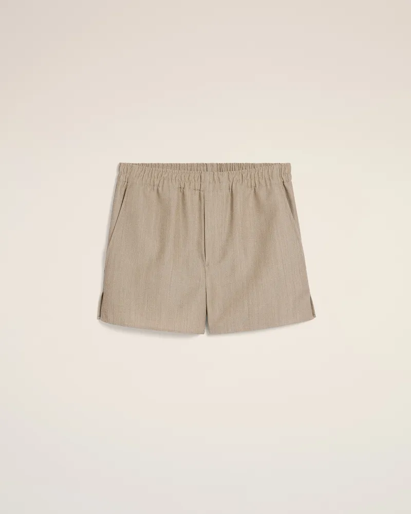 AMI Paris Beigefarbene elastische Shorts aus Wolle Gelb - Größe Unisex Ginger