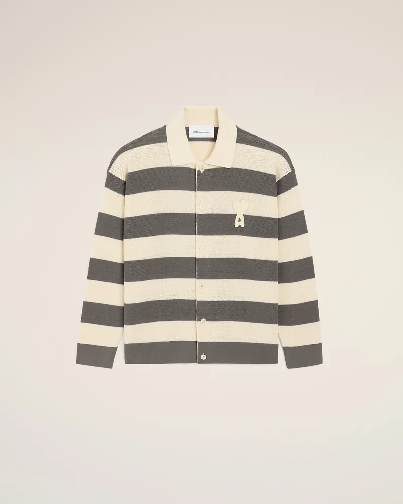 AMI Paris Weiß-braune Ami De Coeur Baumwolljacke Mehrfarbig für Herren Cremeweiss