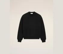 Schwarzes Sweatshirt aus Baumwolle mit Ami De Coeur Prägung Schwarz Unisex