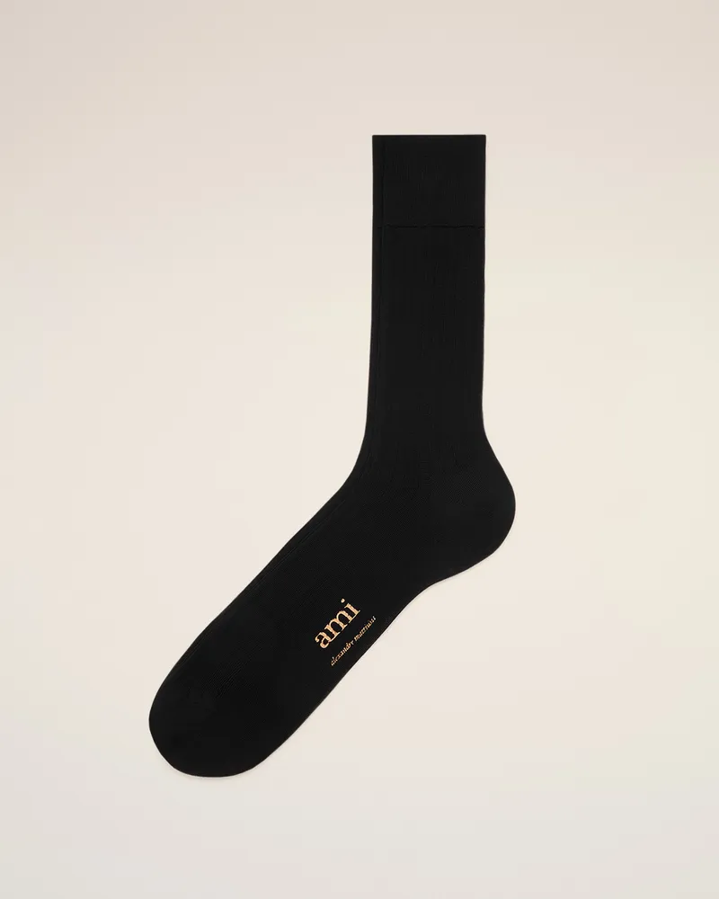 AMI Paris Ami de Coeur Socken aus schwarzer Baumwolle mit Plättchen Schwarz Unisex Schwarz