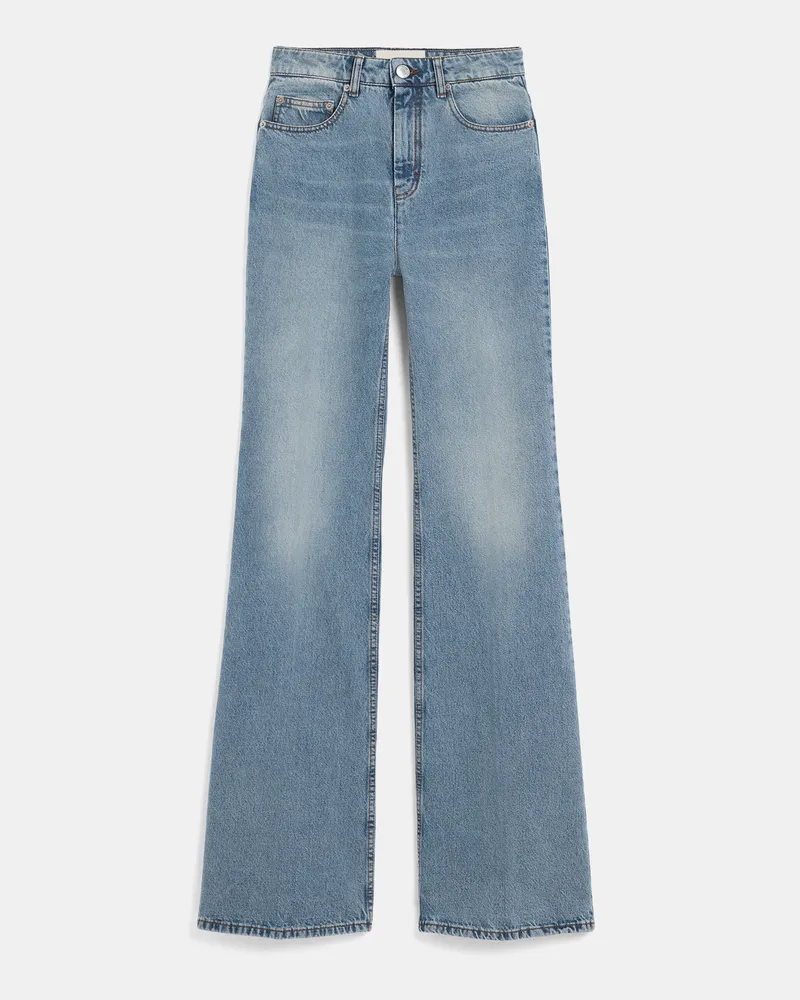 AMI Paris Flare-fit Jeans aus blauem Baumwollstoff Blau - Größe Kurze Beinlänge Blau