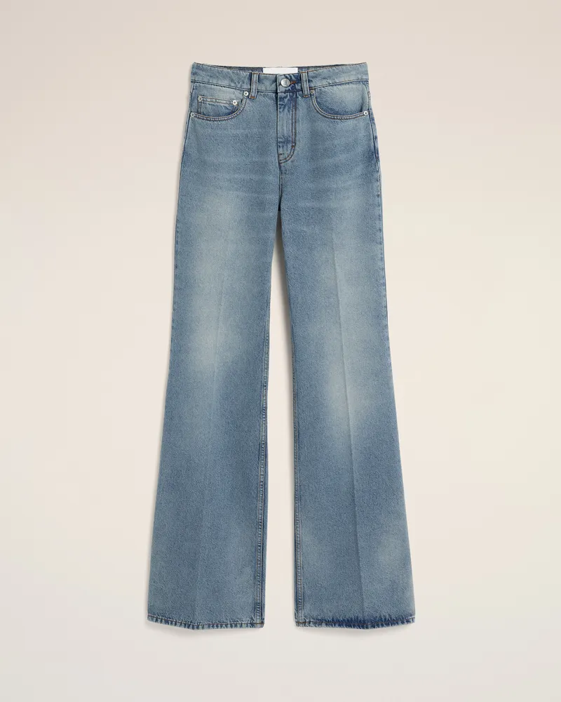 AMI Paris Flare-fit Jeans aus blauem Baumwollstoff Blau - Größe Kurze Beinlänge Blau