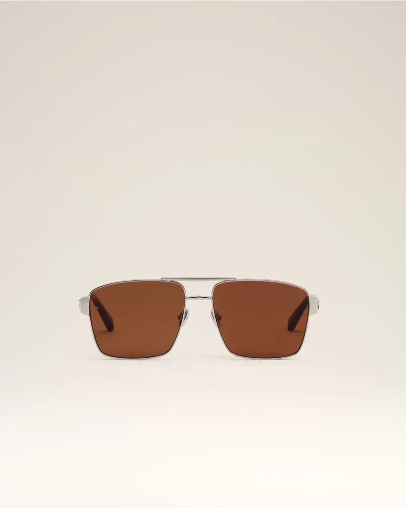 AMI Paris 75007 Sonnenbrille aus silbernem Edelstahl Grau Unisex Silber