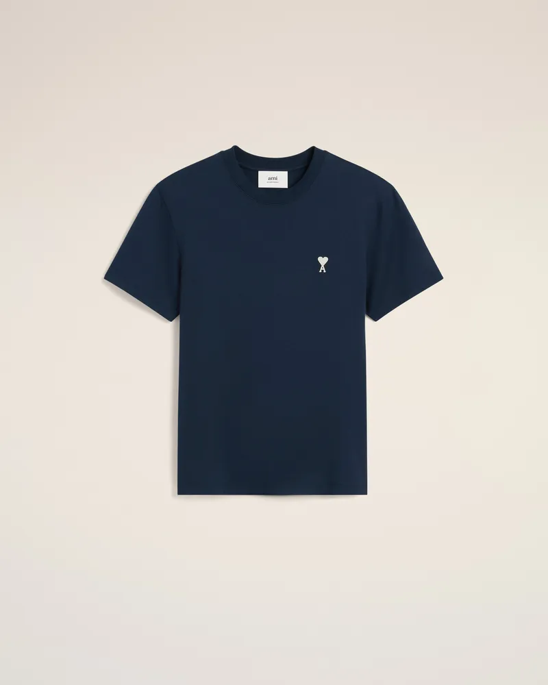AMI Paris Ami de Coeur T-Shirt aus Baumwolle in Navy Blau für Herren Nachtblau